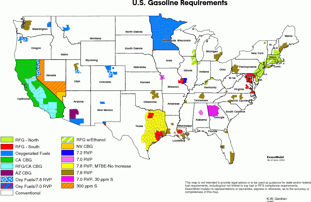 US Gasoline Requirements map.gif